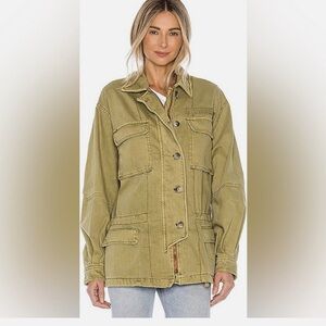 Free people seize the day military jacket, size XS, olive green, NWOT